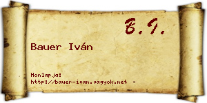 Bauer Iván névjegykártya