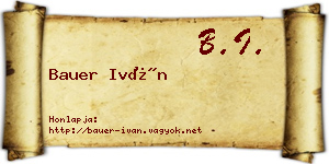 Bauer Iván névjegykártya
